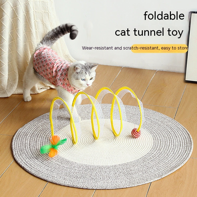 Cozy Foldable Cat Tunnel for Play, Hide & Pounce