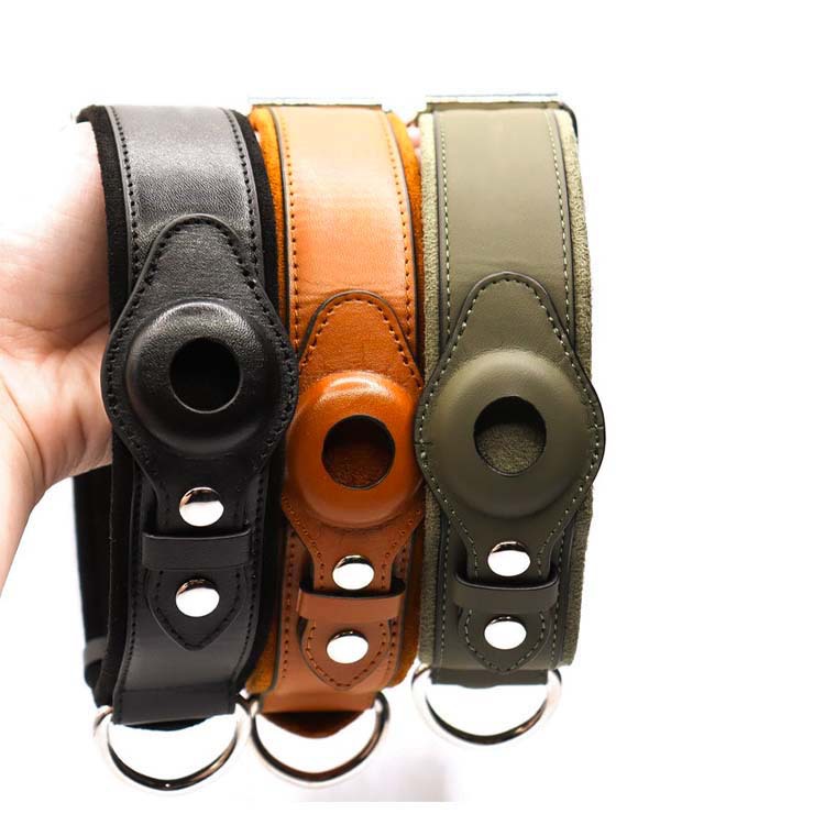 Smart Leather Dog Collar with Built-In Location Tracker