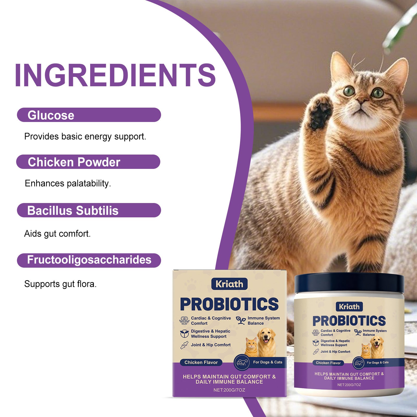 Probiotic Powder for Dogs and Cats Digestive Health