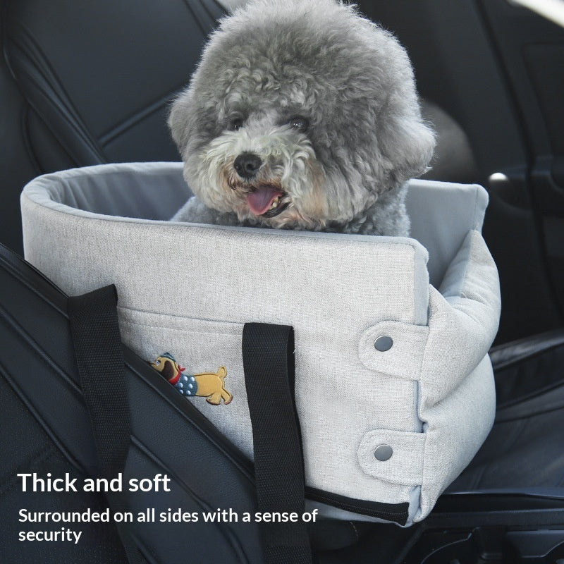 Cozy Car Console Dog Bed for Small Pets